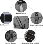 ibagbar Water Resistant Messenger Bag Satchel Shoulder Crossbody Sling Working Bag Bookbag Briefcase Fits 14 Inch Laptop for Men and Women - Image 5